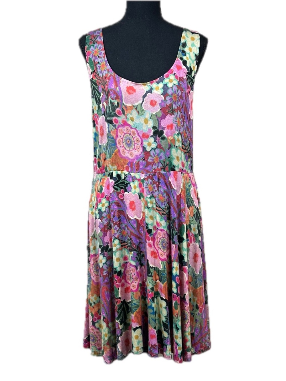 Natural Life NWT Multicolor Floral Flowy Scoop Neck Sundress Dress Size XL